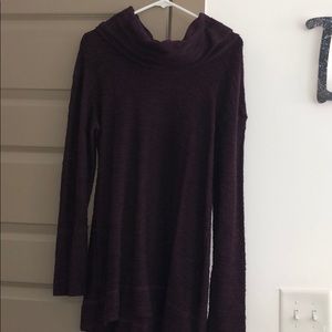 Cowl neck sweater dress